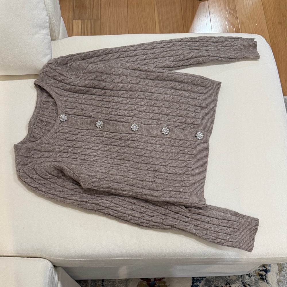 Italian Cable Knit Button-Up Sweater - Picture 3 of 3
